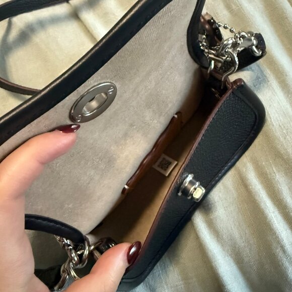 Mini Black Coachtopia Wavy Dinky Bag With Crossbody Strap - Picture 7 of 9